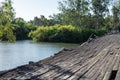 Historic Chinamans Bridge over the Goulburn River near Nagambie in Australia. Royalty Free Stock Photo