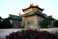 Historic Chinese Building with the Sun Setting Royalty Free Stock Photo