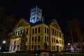 Historic Christian County Courthouse IL at night Royalty Free Stock Photo