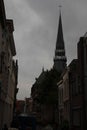 Historic church of Gouwekerk in Gouda on a gloomy day, Netherlands Royalty Free Stock Photo