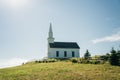 Historic church at Highland Village Museum Iona Cape Breton with Great Bras dOr Lake - oct 2022