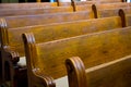 Historic Church Wood Pews Royalty Free Stock Photo