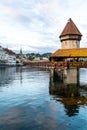 Historic city center of Lucerne with famous Chapel Bridge in Switzerland Royalty Free Stock Photo