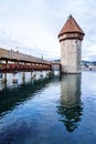 Historic city center of Lucerne with famous Chapel Bridge in Switzerland Royalty Free Stock Photo