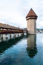 Historic city center of Lucerne with famous Chapel Bridge in Switzerland Royalty Free Stock Photo