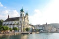 Historic city center of Lucerne. Swiss landmark - May 28, 2017 : Lucerne During the high season of Switzerland, so many tourists Royalty Free Stock Photo