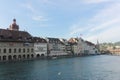 Historic city center of Lucerne. Swiss landmark - May 28, 2017 : Lucerne During the high season of Switzerland, so many tourists Royalty Free Stock Photo