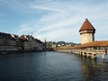 Historic city center of Lucerne. Swiss landmark - May 28, 2017 : Lucerne During the high season of Switzerland, so many tourists Royalty Free Stock Photo