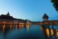 Historic city center of Lucerne. Swiss landmark - May 28, 2017 : Night Lucerne During the high season of Switzerland, so many Royalty Free Stock Photo