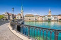 Historic city of Zurich with river Limmat, Switzerland Royalty Free Stock Photo