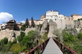Historic city of Cuenca, with bridge over Huecar River ravine, Spain Royalty Free Stock Photo