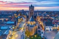 Historic city of downtown Ghent, cityscape of Belgium Royalty Free Stock Photo