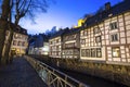 historic city monschau germany in the evening Royalty Free Stock Photo