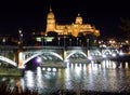 Historic city of Salamanca at night, Castilla y Leon, Spain Royalty Free Stock Photo