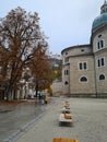 Historic city of Salzburg in fall, Austria Royalty Free Stock Photo