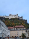 Historic city of Salzburg in fall, Austria Royalty Free Stock Photo