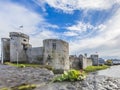 Historic city wall of Limerick with defense towers Royalty Free Stock Photo