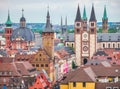 Historic city of Wurzburg, Franconia, Bavaria, Germany Royalty Free Stock Photo