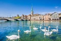 Historic city of Zurich with river Limmat, Switzerland Royalty Free Stock Photo