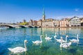 Historic city of Zurich with river Limmat, Switzerland