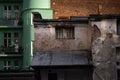 Historic cityscape featuring a cobblestone courtyard Royalty Free Stock Photo