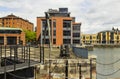 The historic Clarendon dry dock basin in the Belfast Harbiour Estate at Donegall Quay