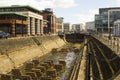 The historic Clarendon dry dock basin in the Belfast Harbiour Estate at Donegall Quay Royalty Free Stock Photo