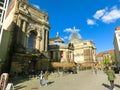 Historic and classic back entrance of the academy of fine arts in Dresden, Germany