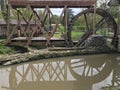 An up close shot of the Old Clifton Mill, an historic piece of Southwest Ohio - Mills Royalty Free Stock Photo