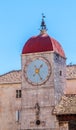 Clock tower of st Sebastian church in Trogir - Croatia Royalty Free Stock Photo