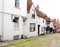 An historic cobbled old street in Rye. Royalty Free Stock Photo