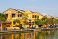 Historic colonial buildings river reflections, Hoi An Royalty Free Stock Photo