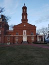 Historic colonial red brick church