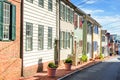 Historic Colourful Wooden Row Houses on a Clear Autumn Day Royalty Free Stock Photo