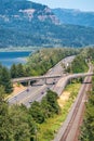 Historic Columbia River Highway aerial view, Oregon - USA