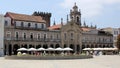 Historic commercial arcade facing the Republic Square, Braga, Portugal