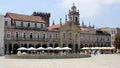 Historic commercial arcade facing the Republic Square, Braga, Portugal