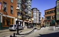 Historic commercial buildings on Prince Street in Boston