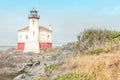 The historic Coquille River Lighthouse, Bandon Oregon USA Royalty Free Stock Photo