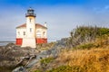 The historic Coquille River Lighthouse, Bandon Oregon USA Royalty Free Stock Photo