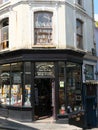 Historic corner store with large windows in Falmouth Cornwall
