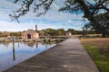 Historic Corolla Park NC Walkway Boathouse Currituck Light Royalty Free Stock Photo