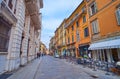 Walk down Corso Giuseppe Mazzini Street, on April 6 in Cremona, Italy