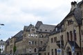 Koblenz, Germany - 06 10 2025: Old courthouse building in Koblenz, city side with parking signs Royalty Free Stock Photo