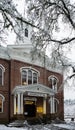 Historic courthouse with snow