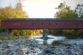 Historic Covered Bridge over the Hausatonic River Royalty Free Stock Photo