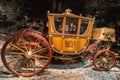 Historic crown prince carriage dating from the 18th century on display at the Royal Armoury in Stockholm