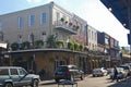 Historic Decator Street buildings in New Orleans French Quarter