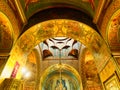 Byzantine Church Ornate Interior, Sinaia Monastery, Romania Royalty Free Stock Photo