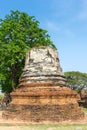 Historic destroyed temple in World Heritage city, Ayuddhaya